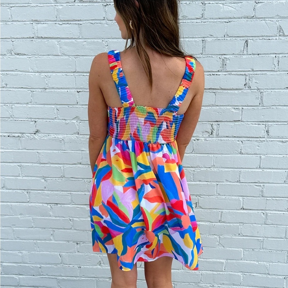 Show Me Your Mumu Just A Fling Dress Large Colorful Resort Dress Pockets - Picture 5 of 10